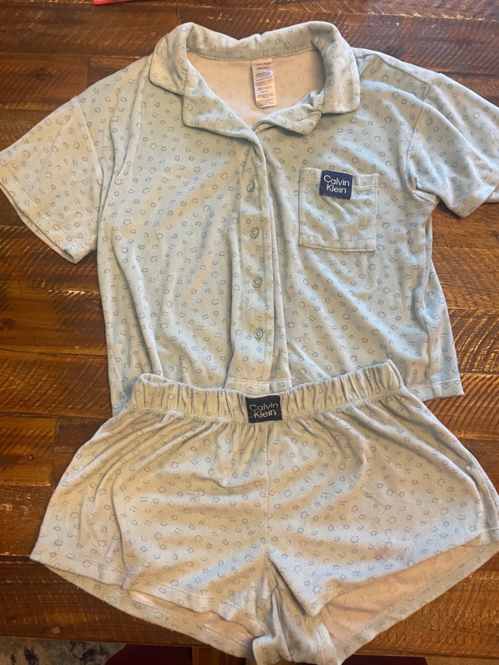 Calvin Klein Kids Pale Blue Short-Sleeve Pajama Set